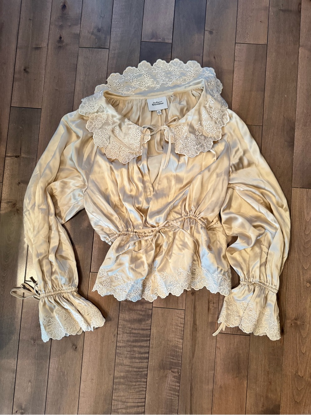 Reformation x Kasey Musgraves Cream Satin Top